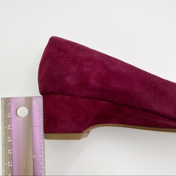 Taryn Rose Womens Size 5 Babe Metallic Suede Leather Wine‎ Plum Fig Pumps Heels - Picture 12 of 14